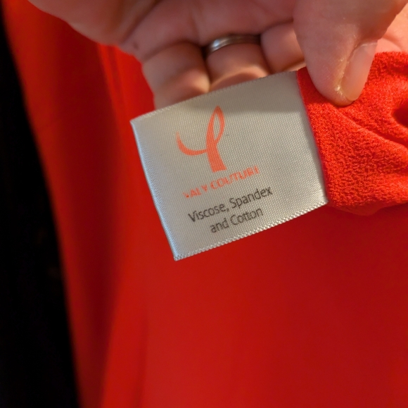 Yaly Couture Designer Orange Dress- - Picture 4 of 5